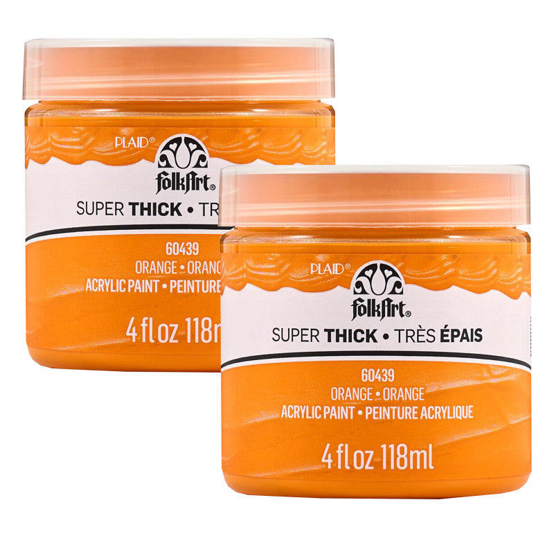 Super Thick Acrylic Paint, 4 oz, Orange, 2-Pack