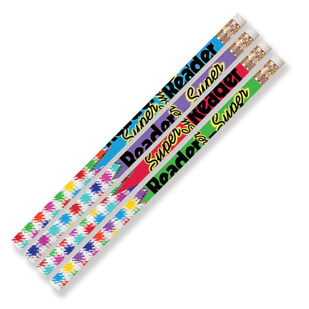 Super Reader Motivational Pencils, Pack of 12