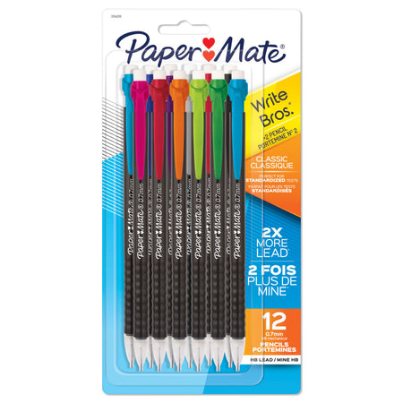 Write Bros&reg; Mechanical Pencil, 0.7mm, Assorted, Pack of 12