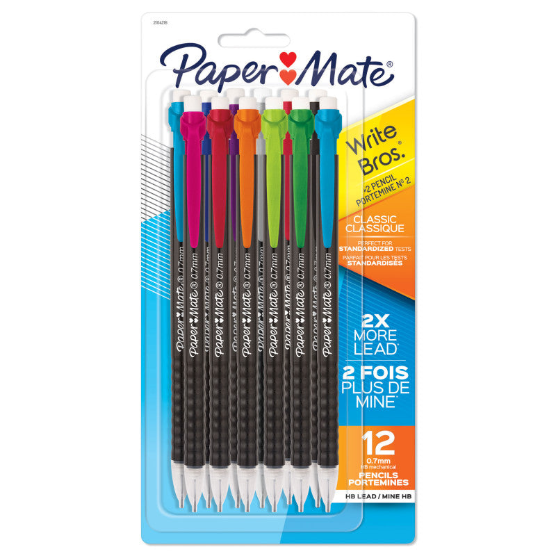 Write Bros&reg; Mechanical Pencil, 0.7mm, Assorted, Pack of 12