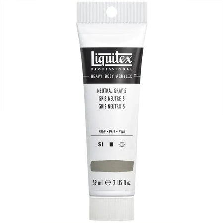 Professional Heavy Body Acrylic Paint, 59 mL Tube, Neutral Gray Value 5/Mixing Gray