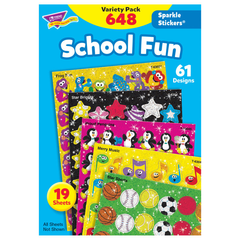 School Fun Sparkle Stickers&reg; Variety Pack, 648 ct