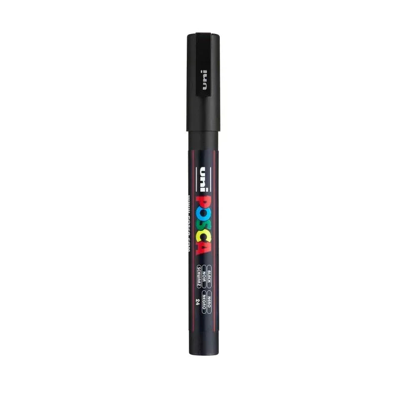 uni® POSCA PC-3M Water-Based Paint Markers, Reversible Fine Tip (0.9-1.3mm), Black