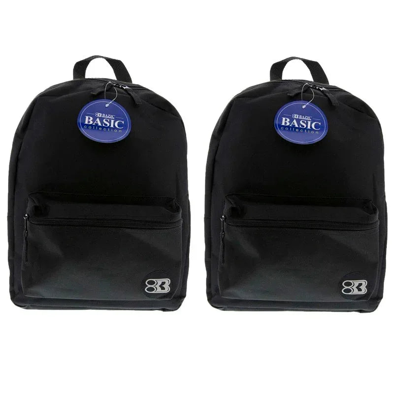 Basic Backpack, 16", Black, Pack of 2