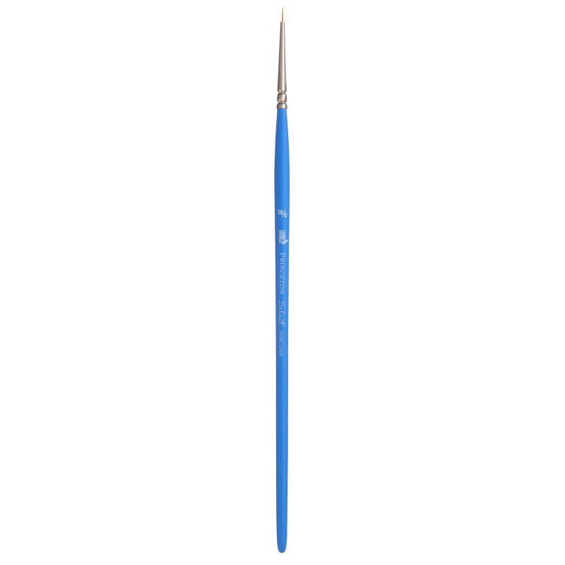 Select Artiste Short Liner Brush, Synthetic Bristles, Short Handle Mixed Media Paintbrush, Jewel Blue, Size 18/0, 1 Count