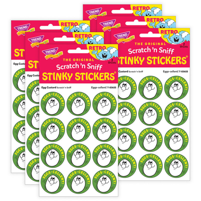 Eggs-cellent!/ Egg Custard Scent Stickers, 24 Per Pack, 6 Packs