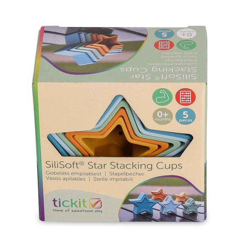 SiliSoftÂ® Star Stacking Cups, Neutral, Set of 5