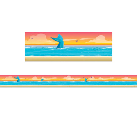 Seas the Day Horizon Extra Wide Die-Cut Deco Trim&reg;, 37 Feet