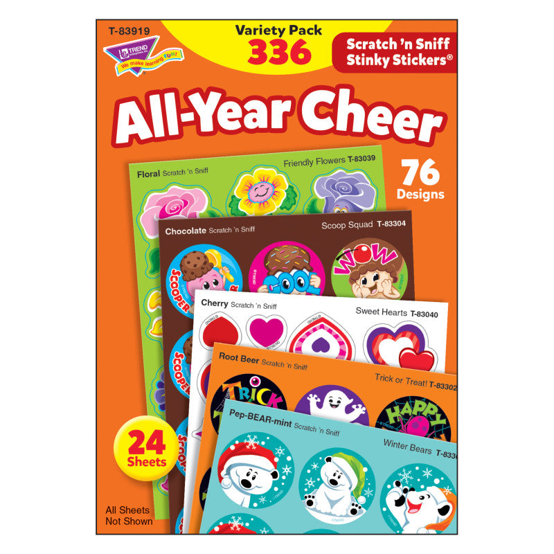 All Year Cheer Stinky Stickers&reg; Variety Pack, 336 Count