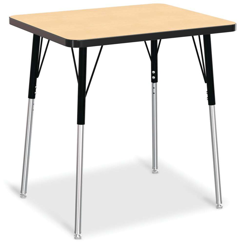 Jonti-Craft® Berries® Rectangle Student Desk - 24" X 30", A-height - Maple/Black/Black