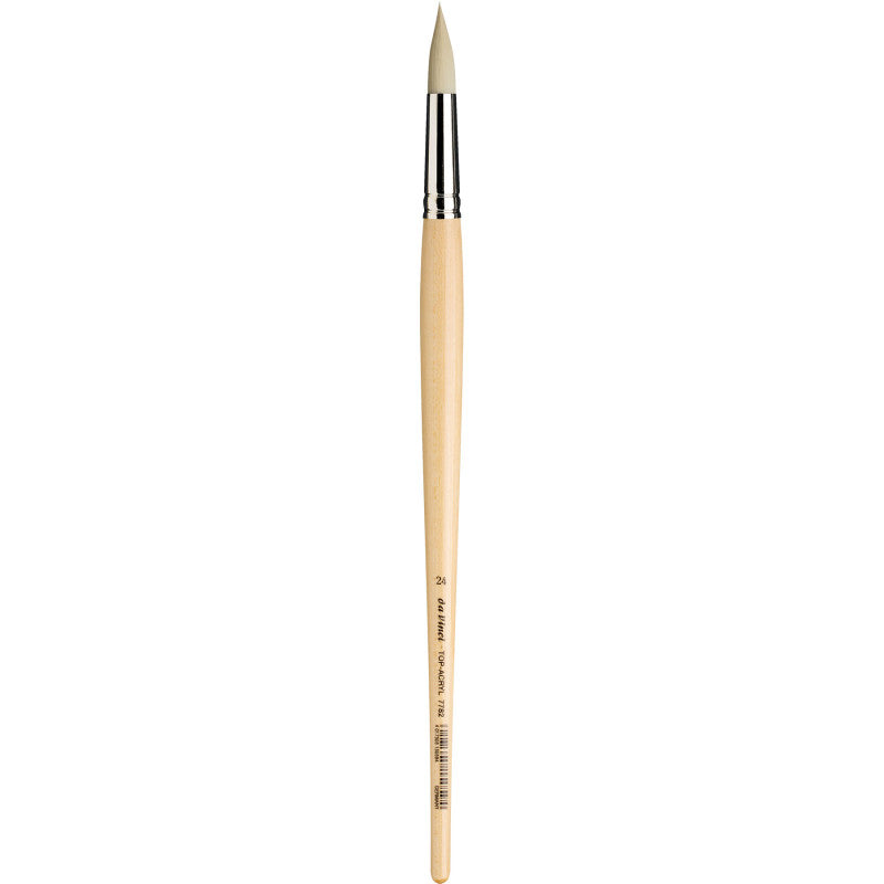 TOP-ACRYL White Brush, Synthetic, Acrylic & Oil, Round, Series 7782, Size 24