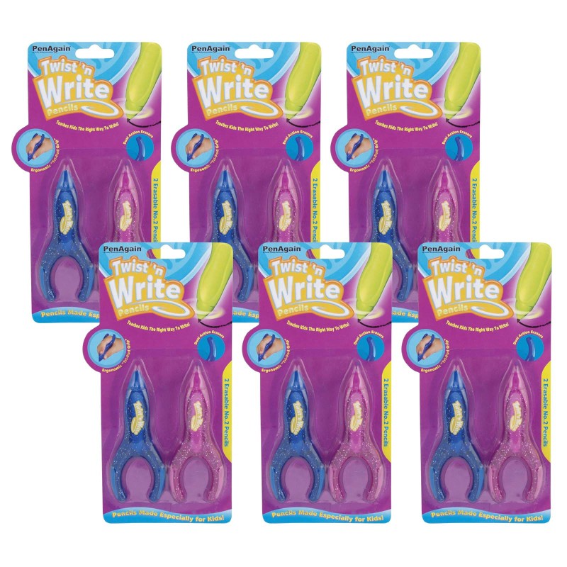 Twist 'n Write&trade; Pencils, 2 Per Pack, 6 Packs