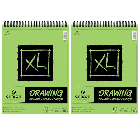XL Series Drawing Pad, Top Wire Binding, 60 Sheet, 11x14 inch, Pack of 2