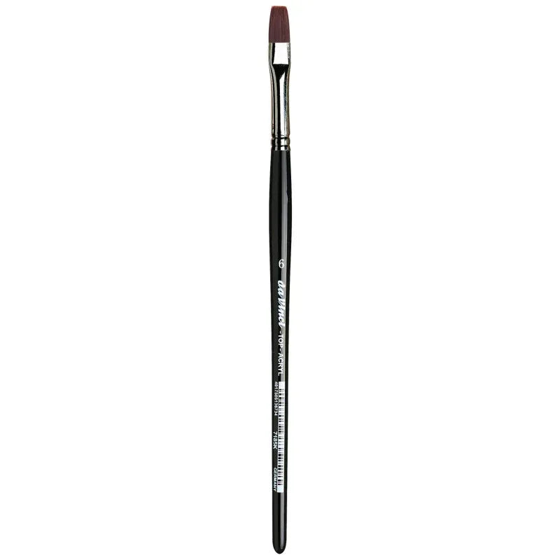 TOP-ACRYL Bright Red-Brown Brush, Synthetic, Acrylic & Oil, Flat, Series 7185K, Size 6