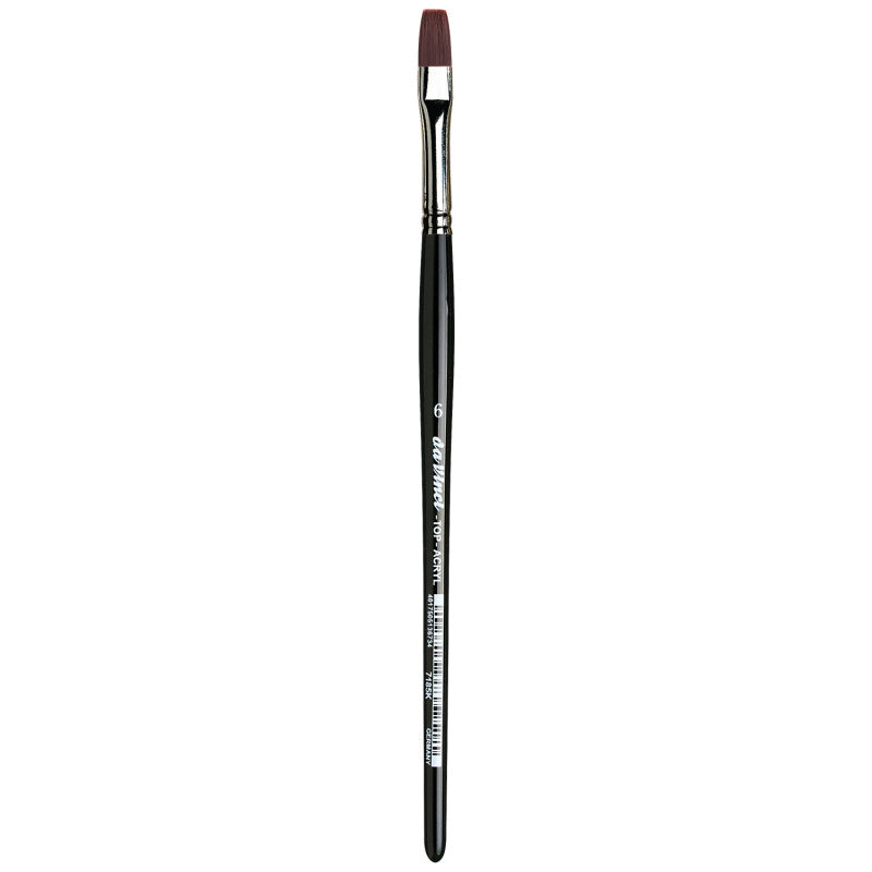 TOP-ACRYL Bright Red-Brown Brush, Synthetic, Acrylic & Oil, Flat, Series 7185K, Size 6