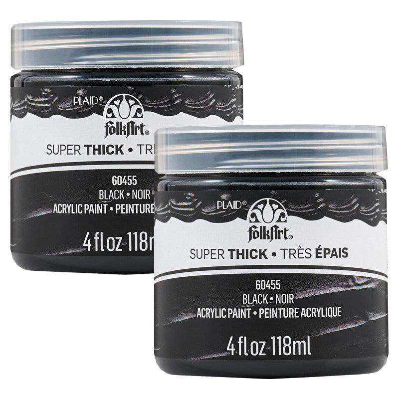 Super Thick Acrylic Paint, 4 oz, Black, 2-Pack