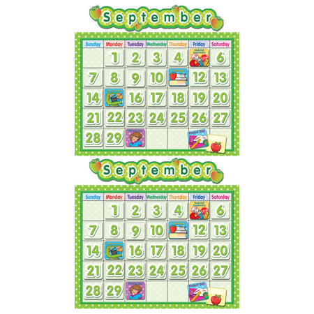 Polka Dot School Calendar Bulletin Board Set, 2 Sets