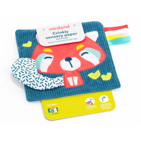 Feel to Learn: Crinkly Sensory Paper, Red Panda