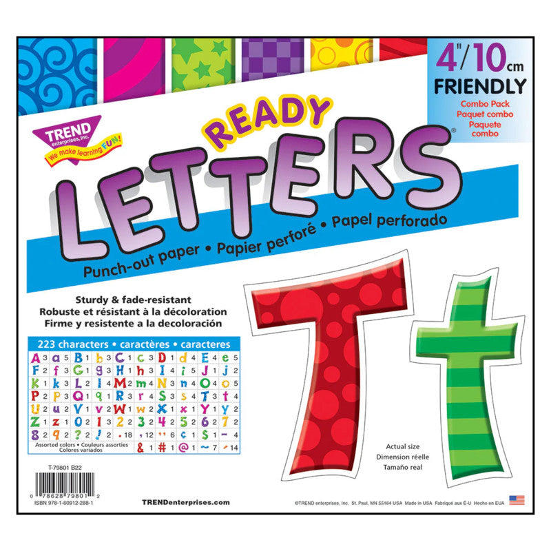 Patchwork Furry Friends&reg; 4-Inch Friendly Uppercase/Lowercase Combo Pack (EN/SP) Ready Letters&reg;