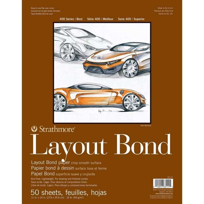 400 Series Layout Paper Pad, Glue Binding, 50 Sheet, 11x14 inch, 1 Count