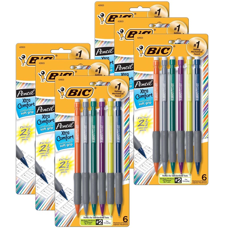 Matic Grip&reg; Mechanical Pencils, 0.7mm, 5 Per Pack, 6 Packs