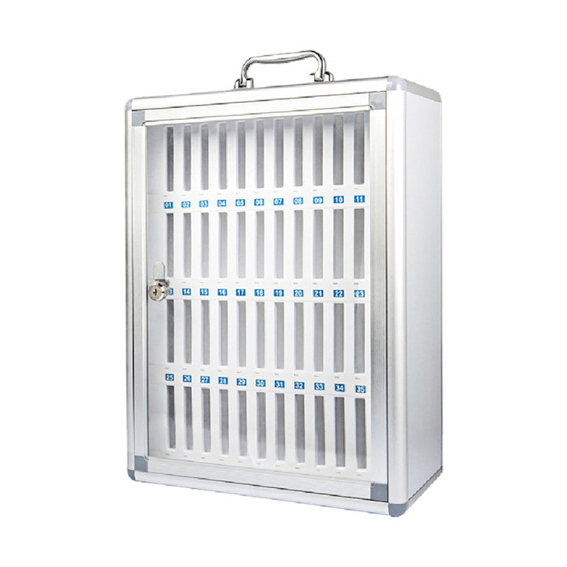 Cell Phone Storage Wall Mount Aluminum Lock Box, 48-Slot