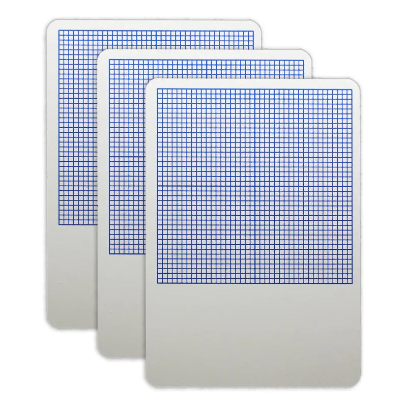 1/4" Graph Dry Erase Board, 11" x 16", Pack of 3