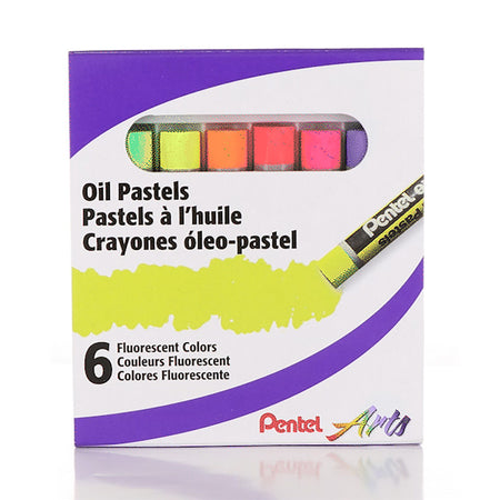 Oil Pastels, Fluorescent, Pack of 6