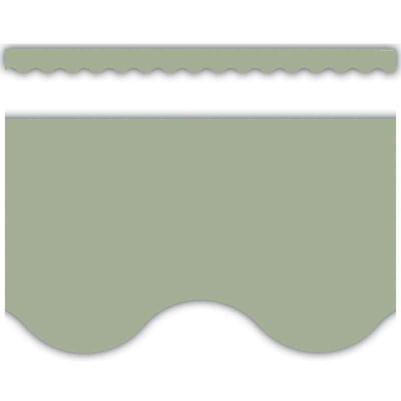 Sage Green Scalloped Border Trim, 35 Feet