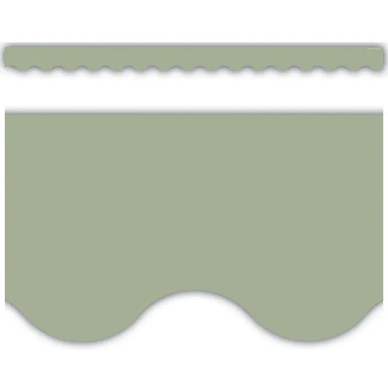Sage Green Scalloped Border Trim, 35 Feet
