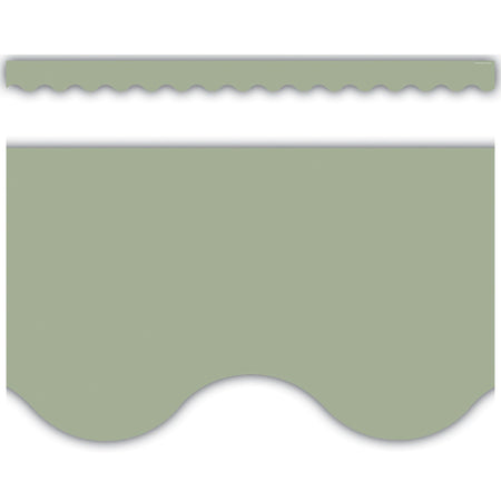 Sage Green Scalloped Border Trim, 35 Feet