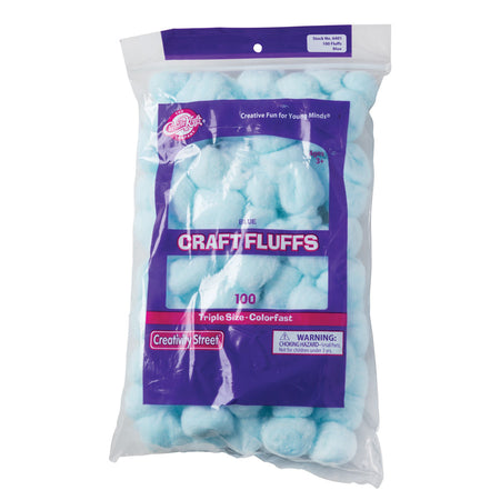CREATIVITY STREET CRAFT FLUFFS TRIPLE SIZE BLUE 100 PIECES
