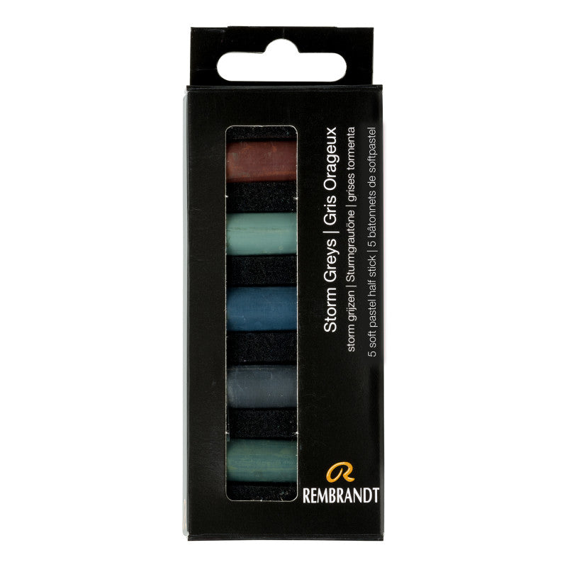 Soft Pastels Micro Sets, 5 Half Sticks, Storm Greys