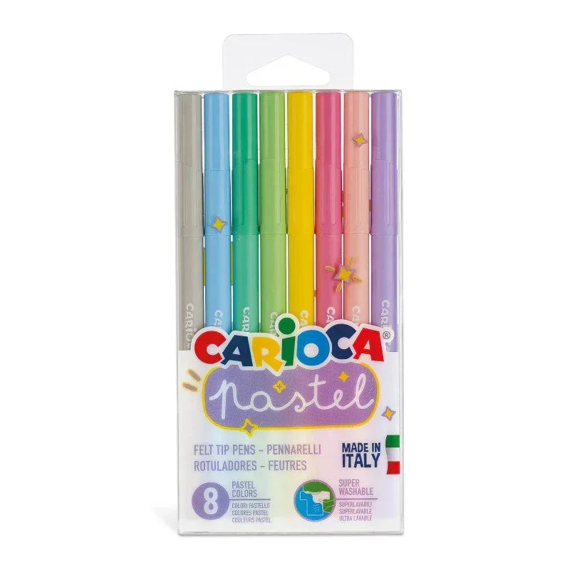 Pastel Washable Felt Tip Pens - 8 Pieces