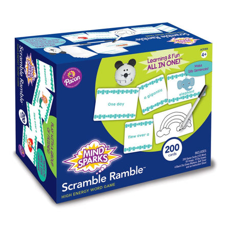 Mind Sparks Scramble Ramble Word Game, Assorted Components, Assorted Sizes, 200 Cards