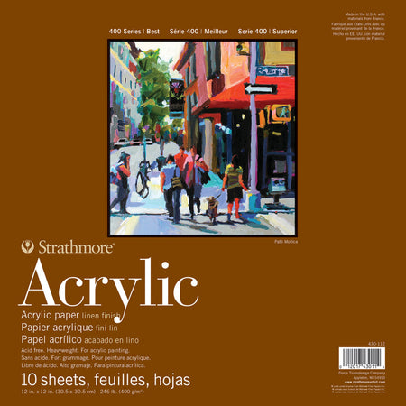400 Series Acrylic Pad, Glue Binding, 10 Sheet, 12x12 inch, 1 Count