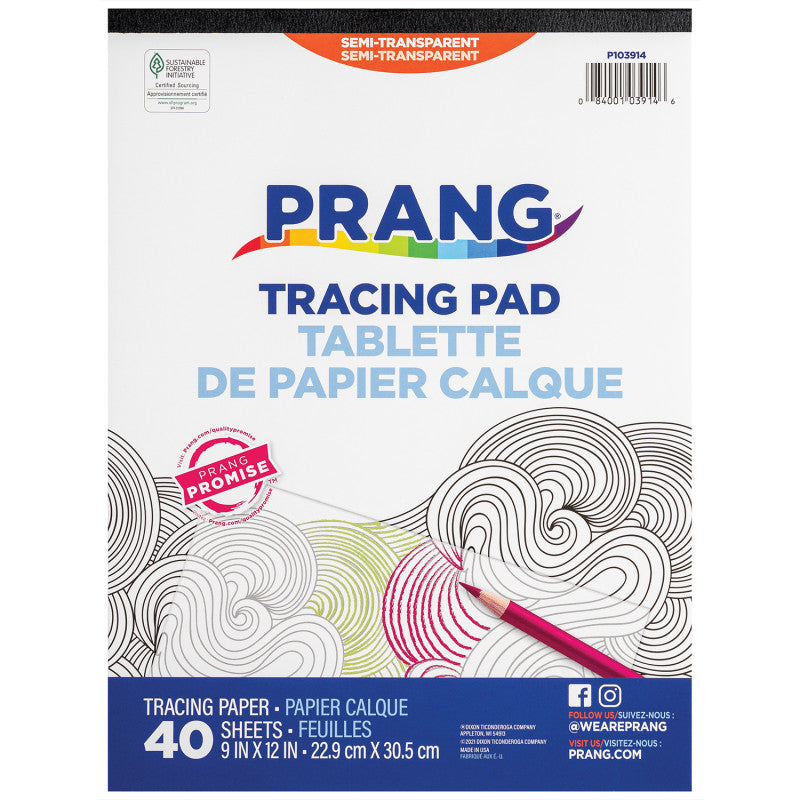 Tracing Paper Pad, Translucent, 9" x 12", 40 Sheets