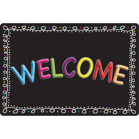 Smart Poly&trade;, The Original Fun Mat&trade;, Welcome Mat, 15.5" x 23.5", Chalk Loops, Welcome