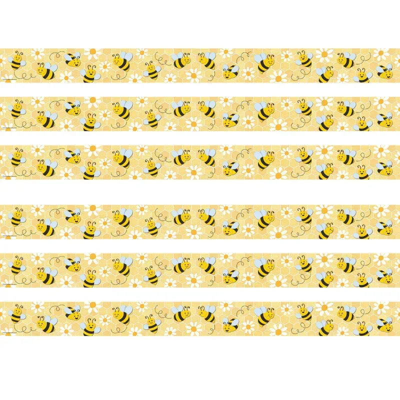 Buzzing Bees Straight Border Trim, 35 Feet Per Pack, 6 Packs