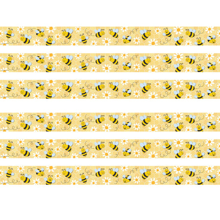 Buzzing Bees Straight Border Trim, 35 Feet Per Pack, 6 Packs