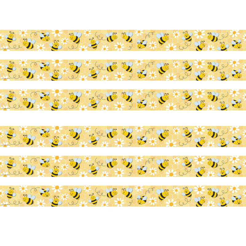 Buzzing Bees Straight Border Trim, 35 Feet Per Pack, 6 Packs