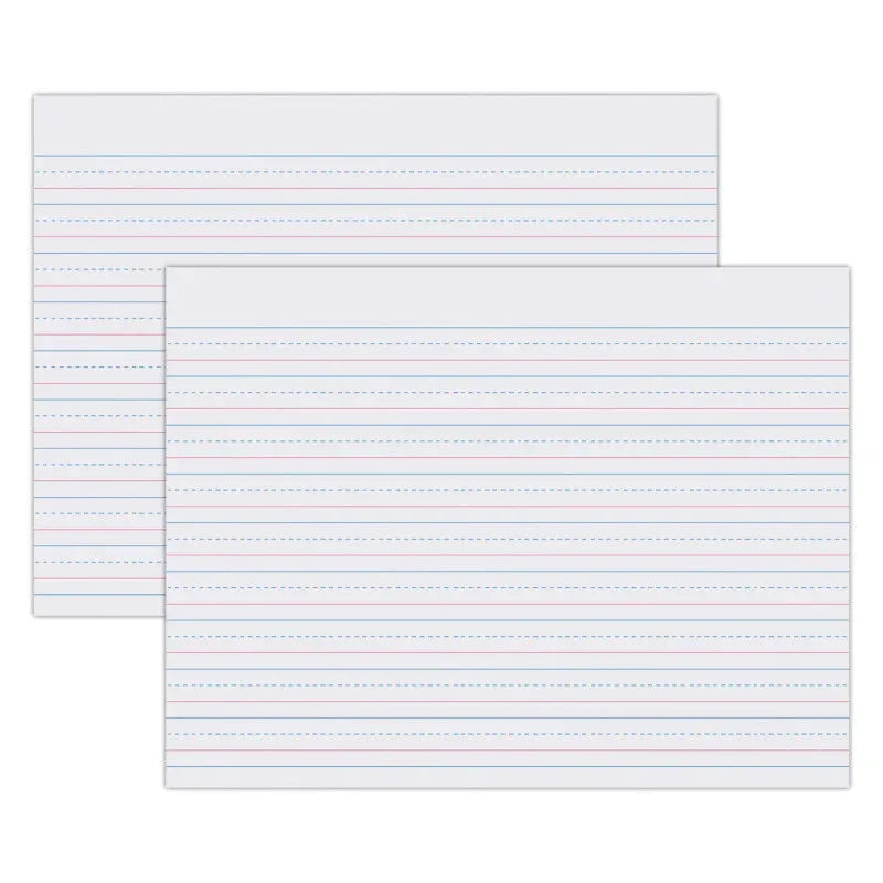 Sulphite Handwriting Paper, Dotted Midline, Grade 2, 1/2" x 1/4" x 1/4" Ruled Long, 10-1/2" x 8", , 500 Sheets Per Pack, 2 Packs