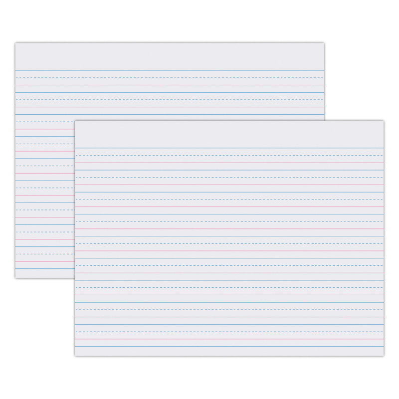 Sulphite Handwriting Paper, Dotted Midline, Grade 2, 1/2" x 1/4" x 1/4" Ruled Long, 10-1/2" x 8", , 500 Sheets Per Pack, 2 Packs
