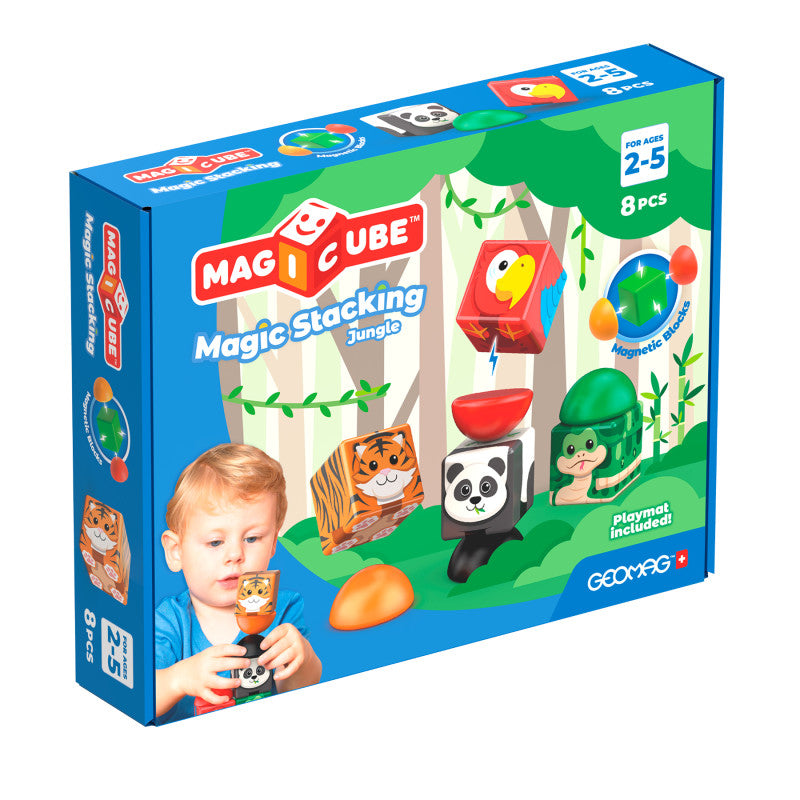 Magicube Magic Stacking Jungle, Magnetic Building Cubes, 8 Pieces