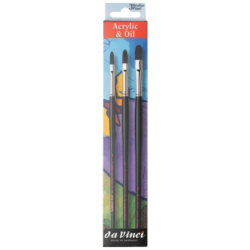 Artist Signature Collection by Evan Woodruffe, Acrylic Brushes, Assorted, 3 Brush Set