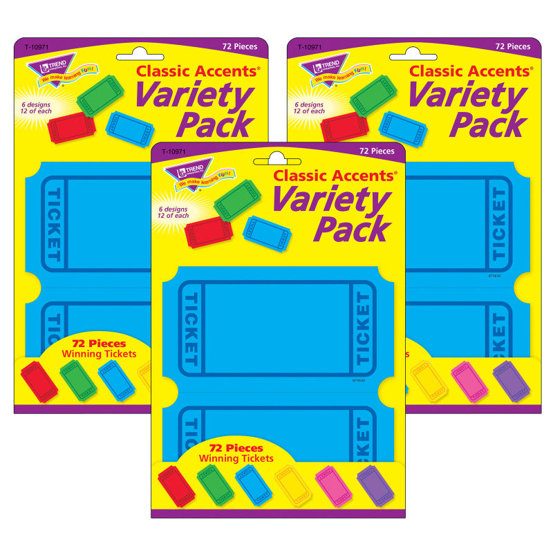 Winning Tickets Classic Accents&reg; Variety Pack, 72 Per Pack, 3 Packs
