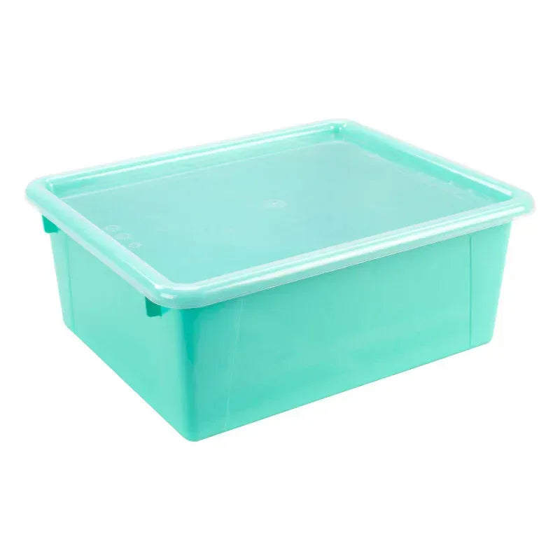 Deep Storage Tray with Lid, Teal