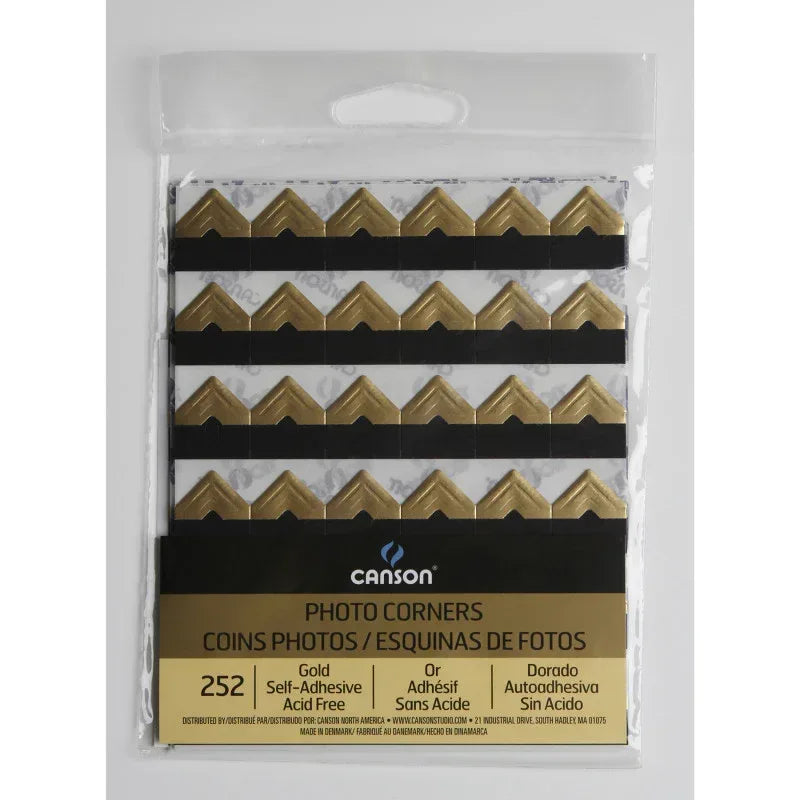 Self Adhesive Photo Corners, Gold, 252 Pieces