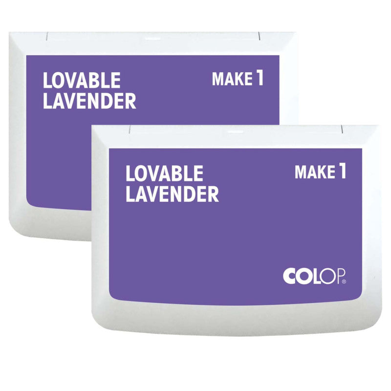 Make 1 Water-Based Acid-Free Craft Ink Stamp Pad, 3.5 x 2 Inches, Lovable Lavender, 2 Pack