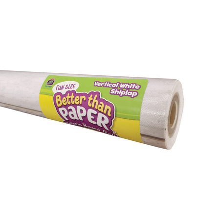 Fun Size Better Than Paper&reg; Bulletin Board Roll, 18" x 12', Vertical White Shiplap